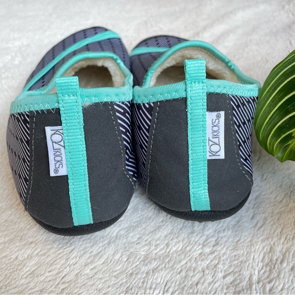 KoziKicks | Shoes | Kozikicks Gray And Teal Shoesslippers | Poshmark